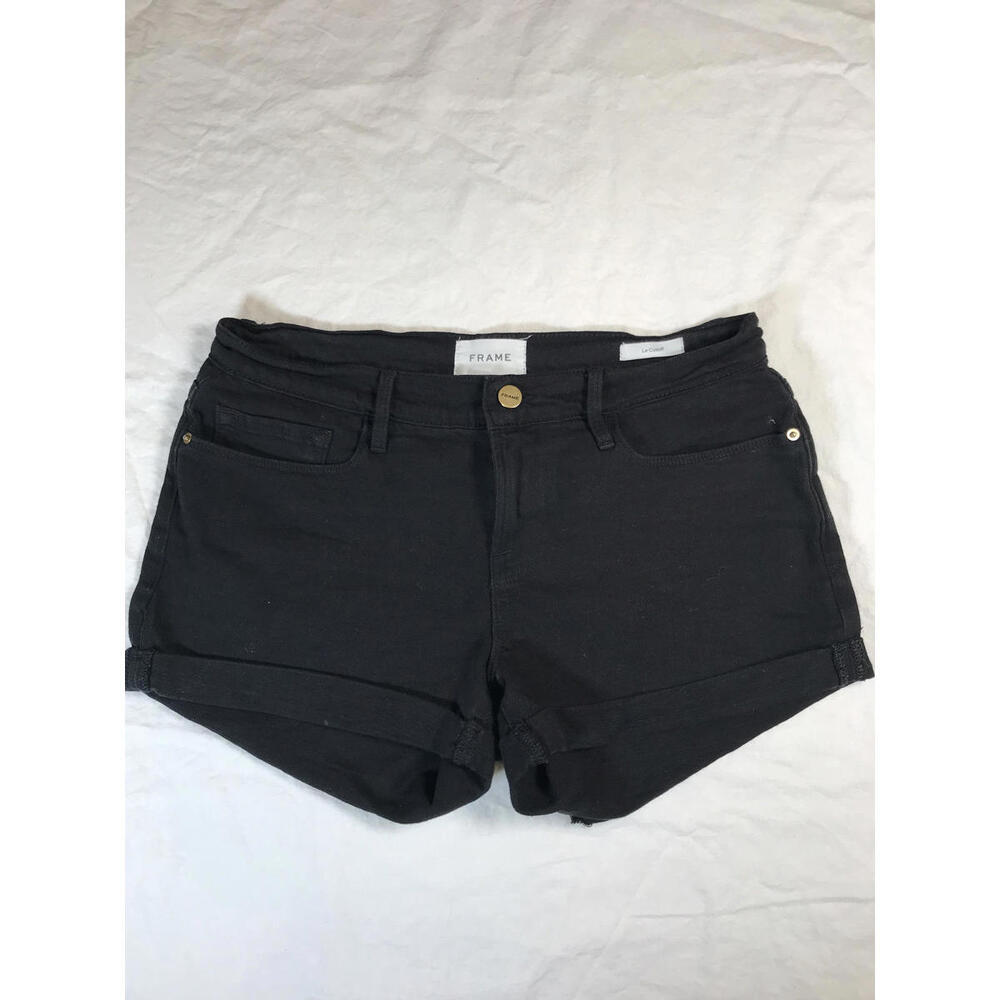 FRAME Le Cutoff Black Denim Shorts Size 26